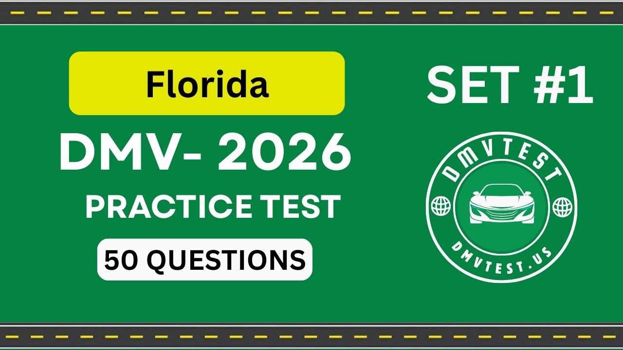 Florida DMV Practice Test 2026 | 50 REAL TEST QUESTIONS SET #1 | DMV Driving Test | DMV Test 2026