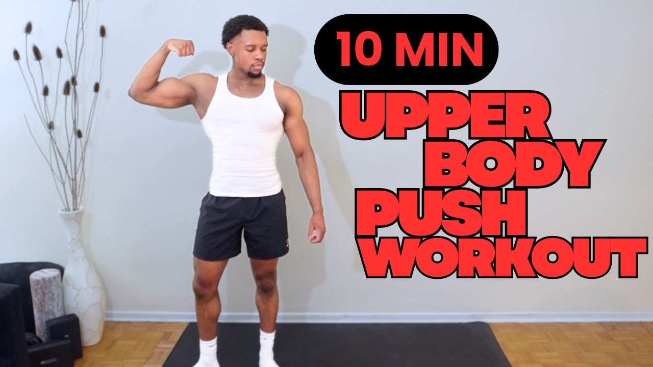 10 Min Upper Body Push Dumbbell Workout - Chest & Shoulders