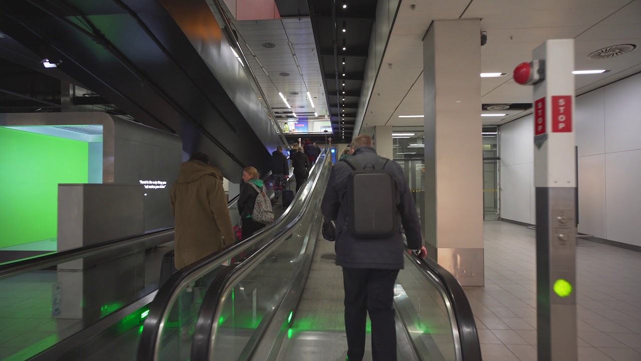 Netherlands, Schiphol Airport, walking to Check in 4 | 5 , 2X escalator