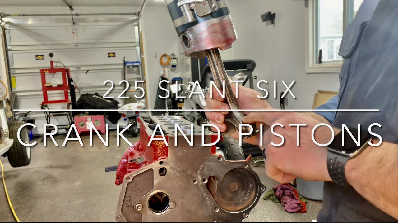 1962 Slant six (225) receives the crank and pistons