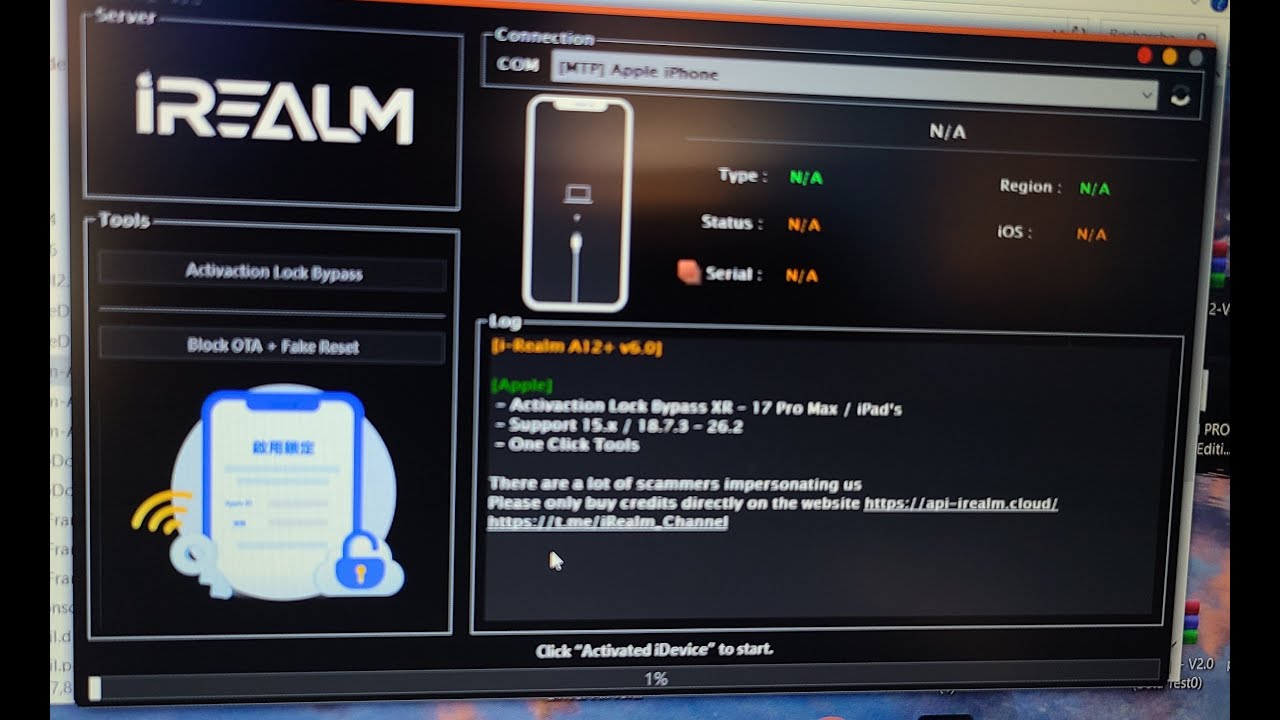 bypass IOS 26.2 IOS 18.7.3 I-REALM A12+ scammer tools