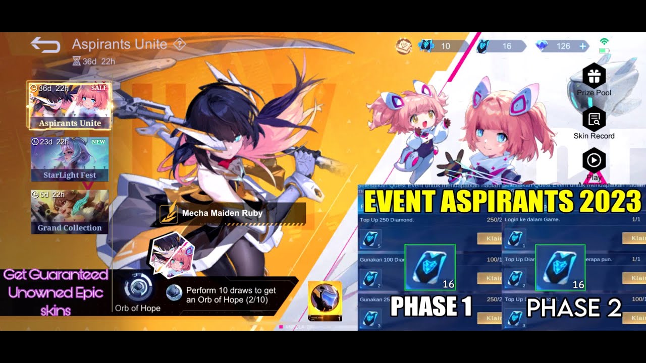 HOW I GOT TIME LIMITED EPIC SKIN!! ASPIRANTS UNITE DRAW PHASE 1 & 2  ! MLBB