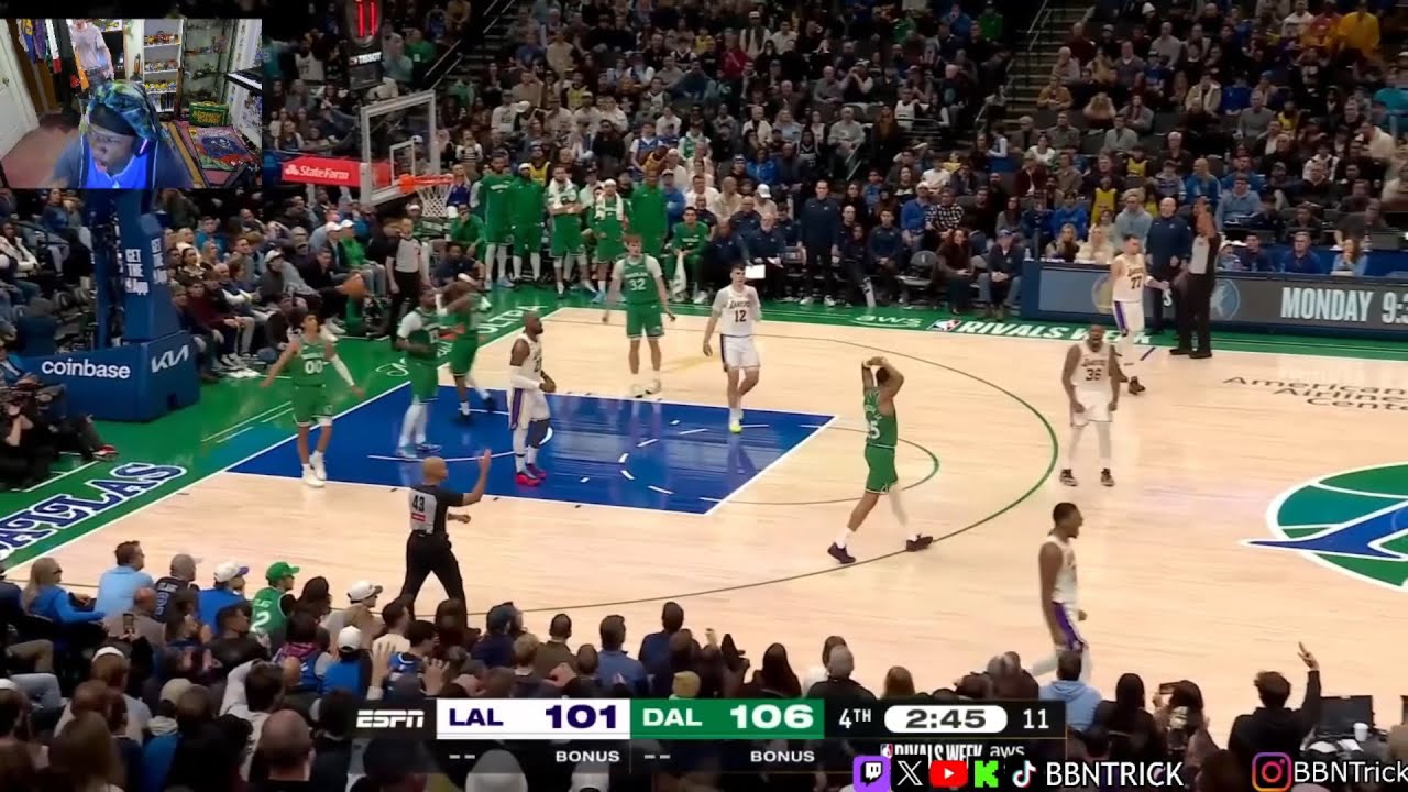 LUKA RETURNS TO DALLAS TO BEAT THE MAVERICKS LOL🫵😂// BBNTrick reacts to Lakers vs Mavericks