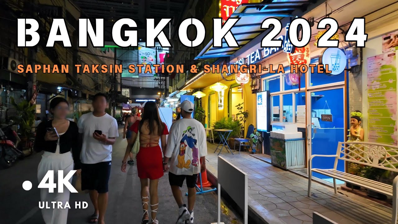 [4K UHD] Walking Bangrak Area in Bangkok | Saphan Taksin BTS Station and Shangri-La Hotel