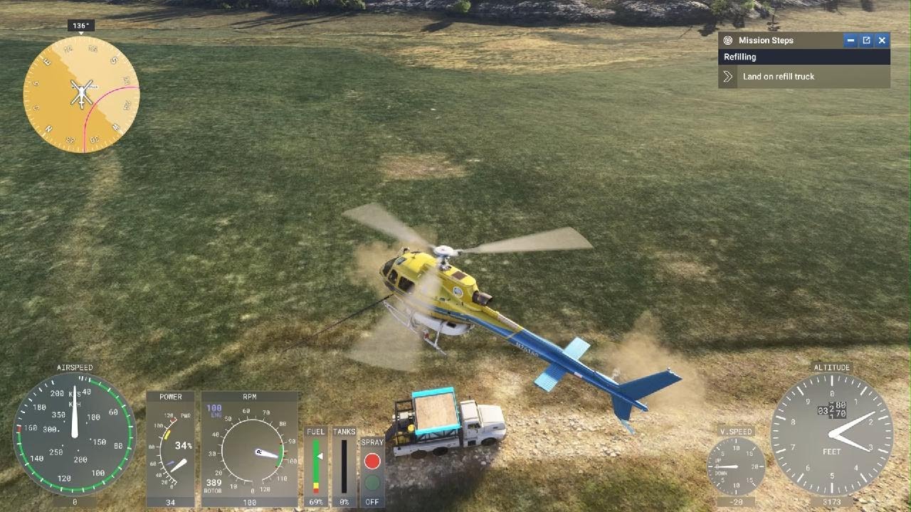 MFS PS5 believe or not the helicopter is the better crop dusting aircraft