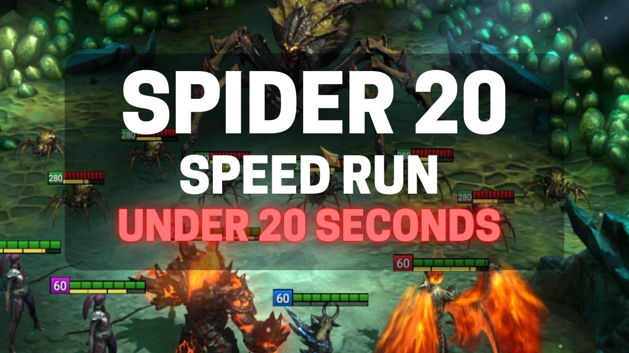 Spider 20 Speed Run | 100% Success Dungeon Team| Raid Shadow Legends Guide