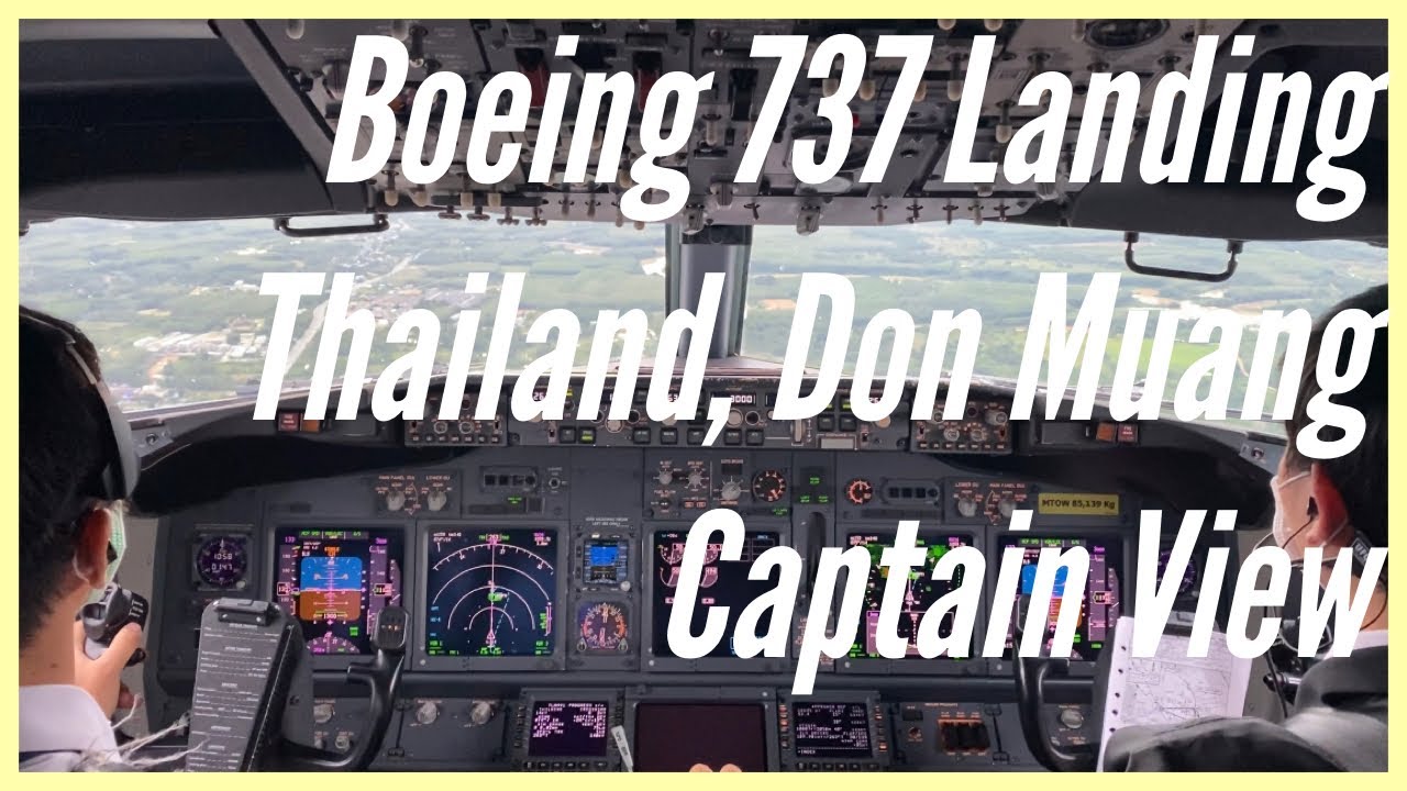 Boeing 737 Landing, Don Muang airport, Thailand, Captain View. Explain procedure after landing.