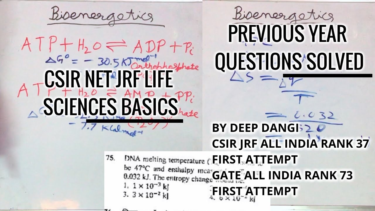 Bioenergetics CSIR NET JRF LIFE SCIENCES BASICS AND PREVIOUS YEAR QUESTIONS SOLVED AND EXPLAINED