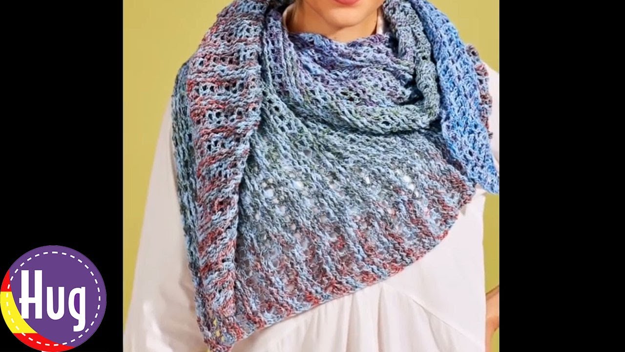 Chal Líneas en Relieve - crochet - muy sencillo - Woolly Hugs