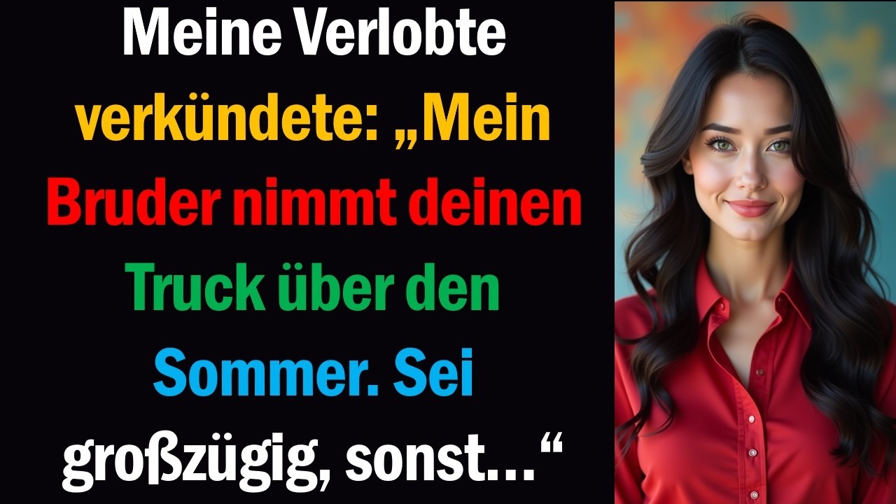 Meine Verlobte verkündete: „Mein Bruder nimmt deinen Truck über den Sommer. Sei großzügig, sonst…“