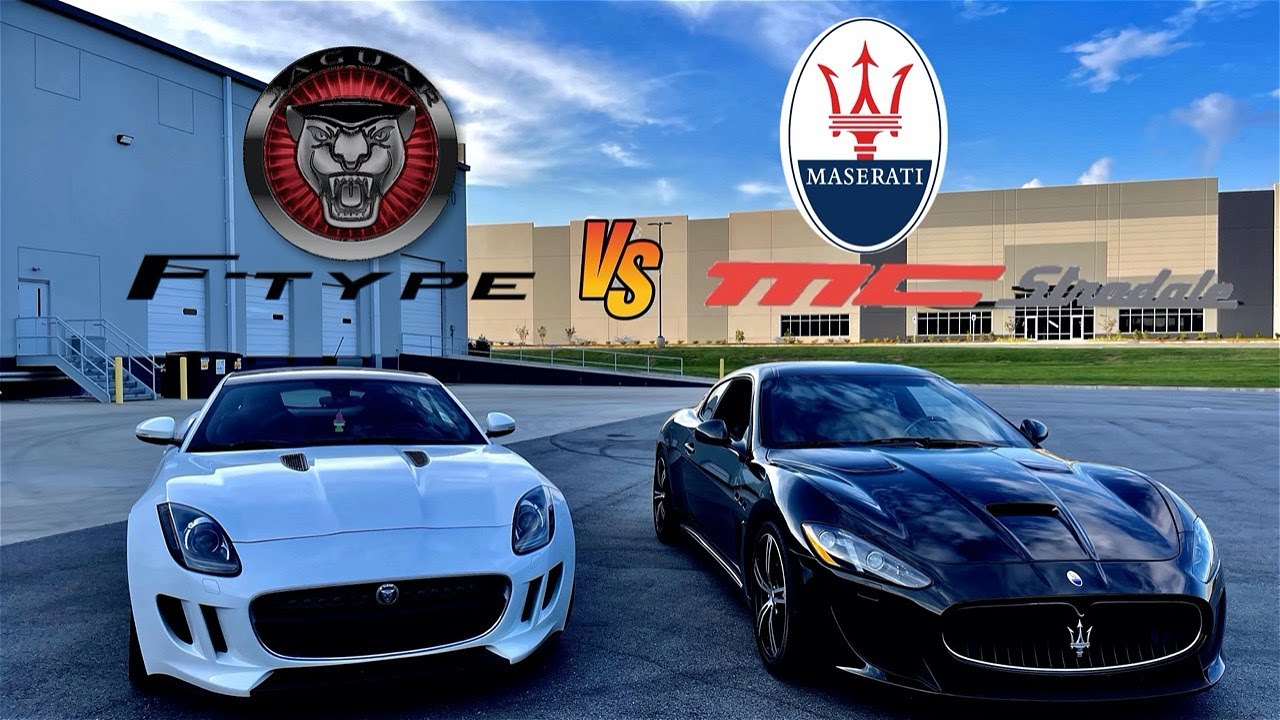 MASERATI GRANTURISMO MC VS JAGUAR F-TYPE!  DRAG AND ROLL RACE