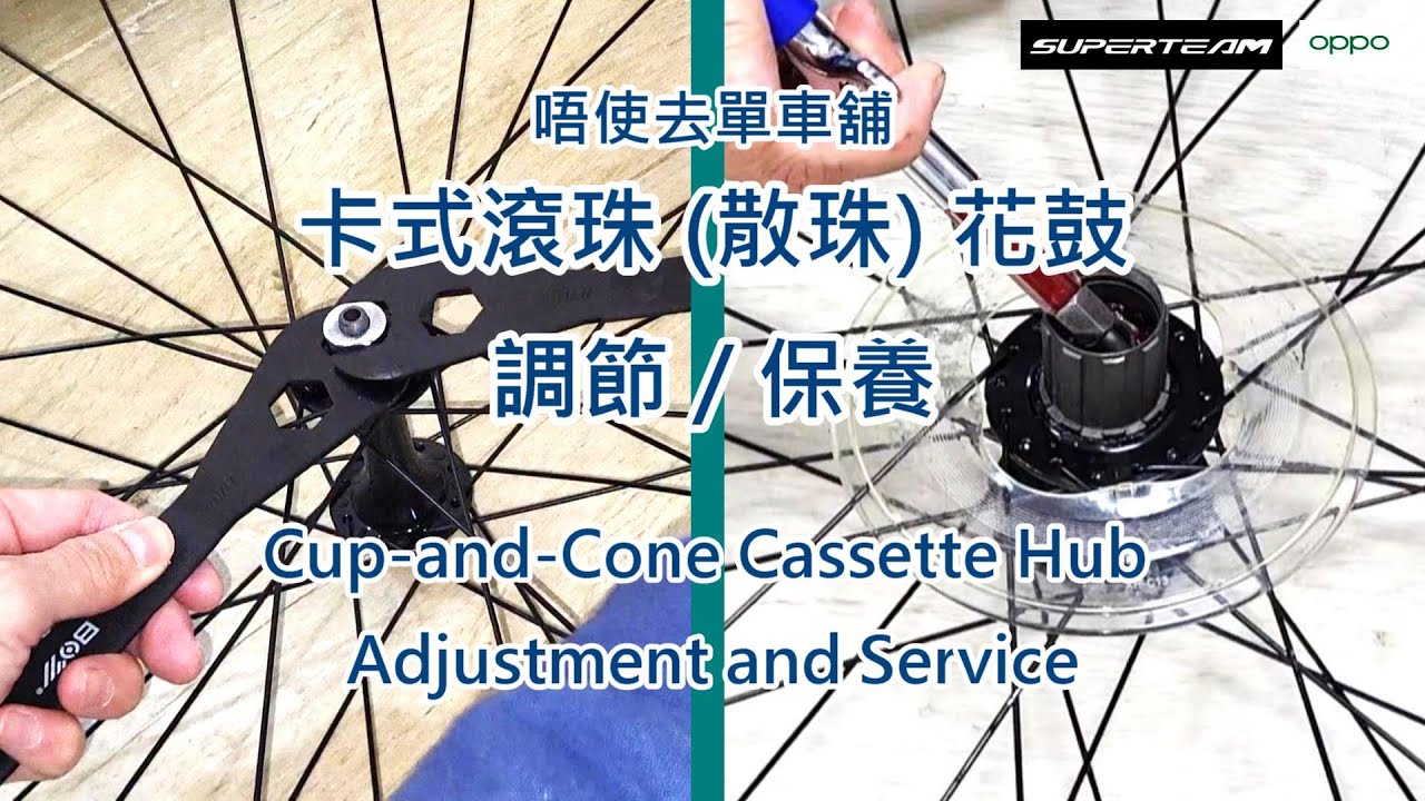 唔使去單車舖：卡式滾珠 (散珠) 花鼓調節 / 保養 Cup-and-Cone Cassette Hub Adjustment and Service