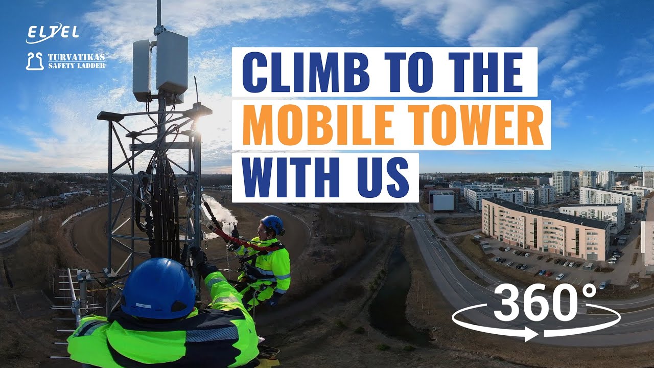 Climb to the mobile tower with Turvatikas Safety Ladder