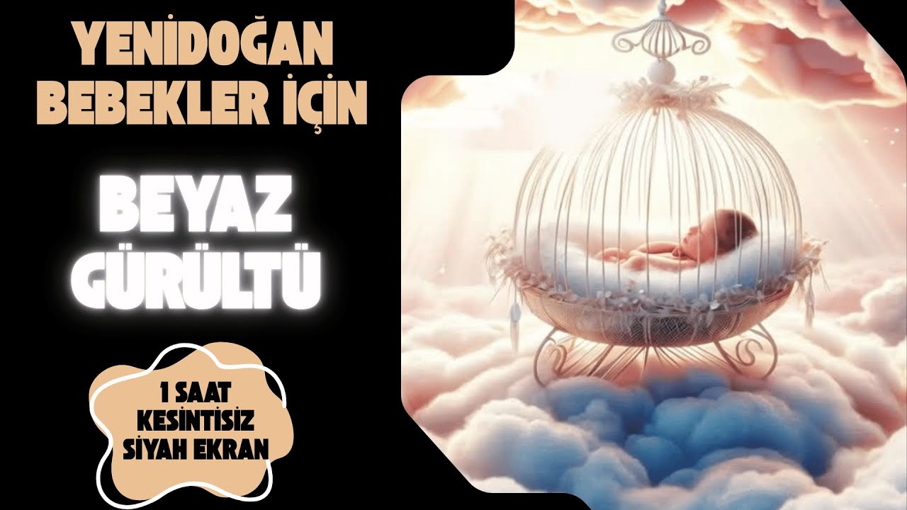 Yenidoğan Bebekler İçin Beyaz Gürültü | Hızlı Uyutan Uyku Sesi | 1 Saat Siyah Ekran (White Noise)