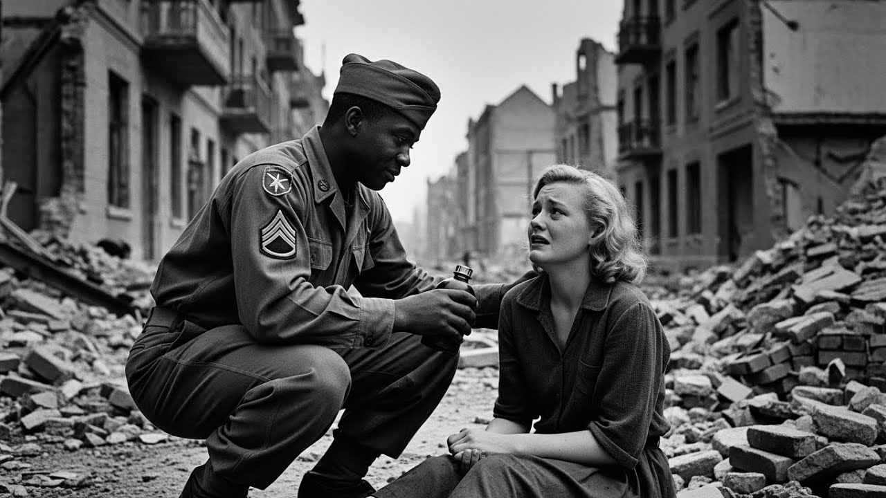 A Black Soldier Found a German Woman Crying in the Ruins — “You’re Safe Now,” He Whispered