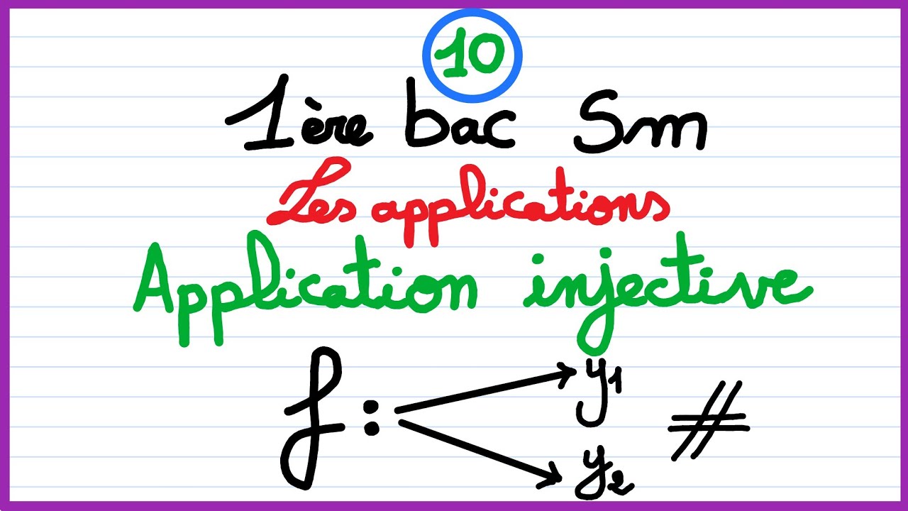 1er bac sm : les applications (10) : Application injective