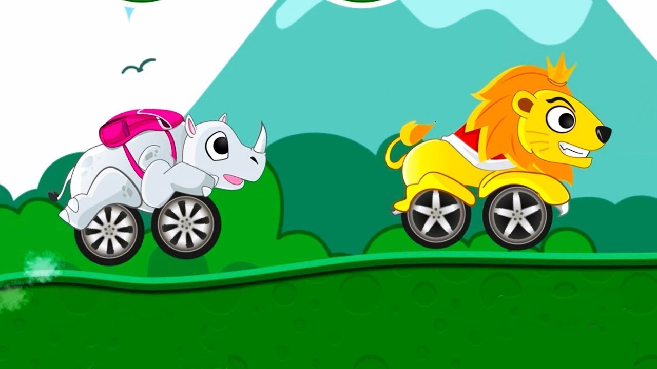 Animal Car Cartoon | animal vehicle cartoon | animal car racing cartoon | animal car game