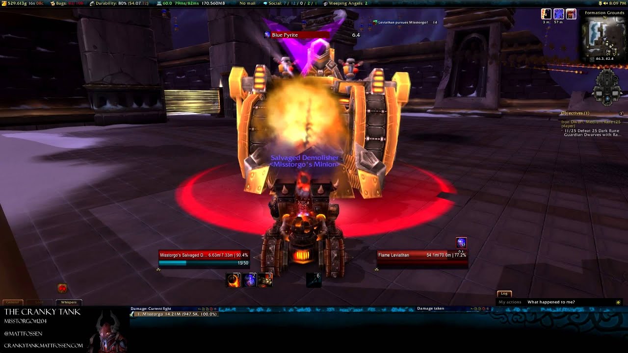 World of Warcraft, Level 90 Warrior Solo: Flame Leviathan 25