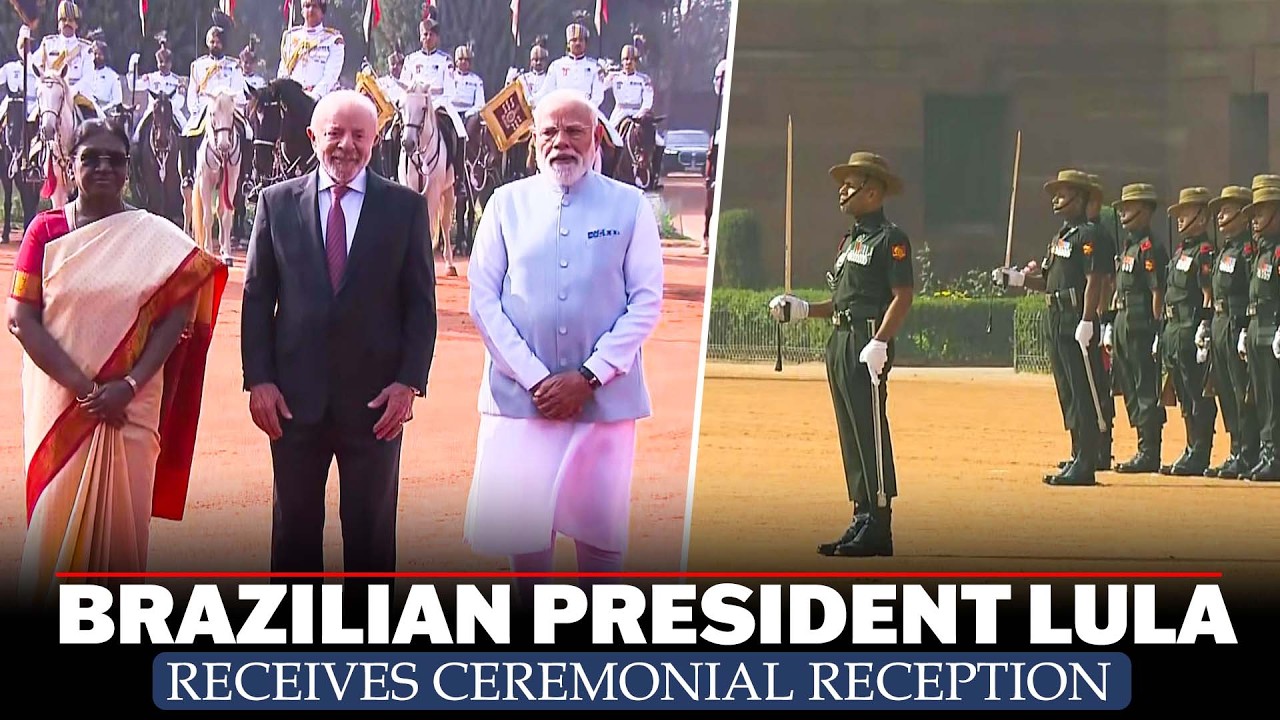 LIVE: Brazilian President Lula da Silva receives ceremonial reception at Rashtrapati Bhawan