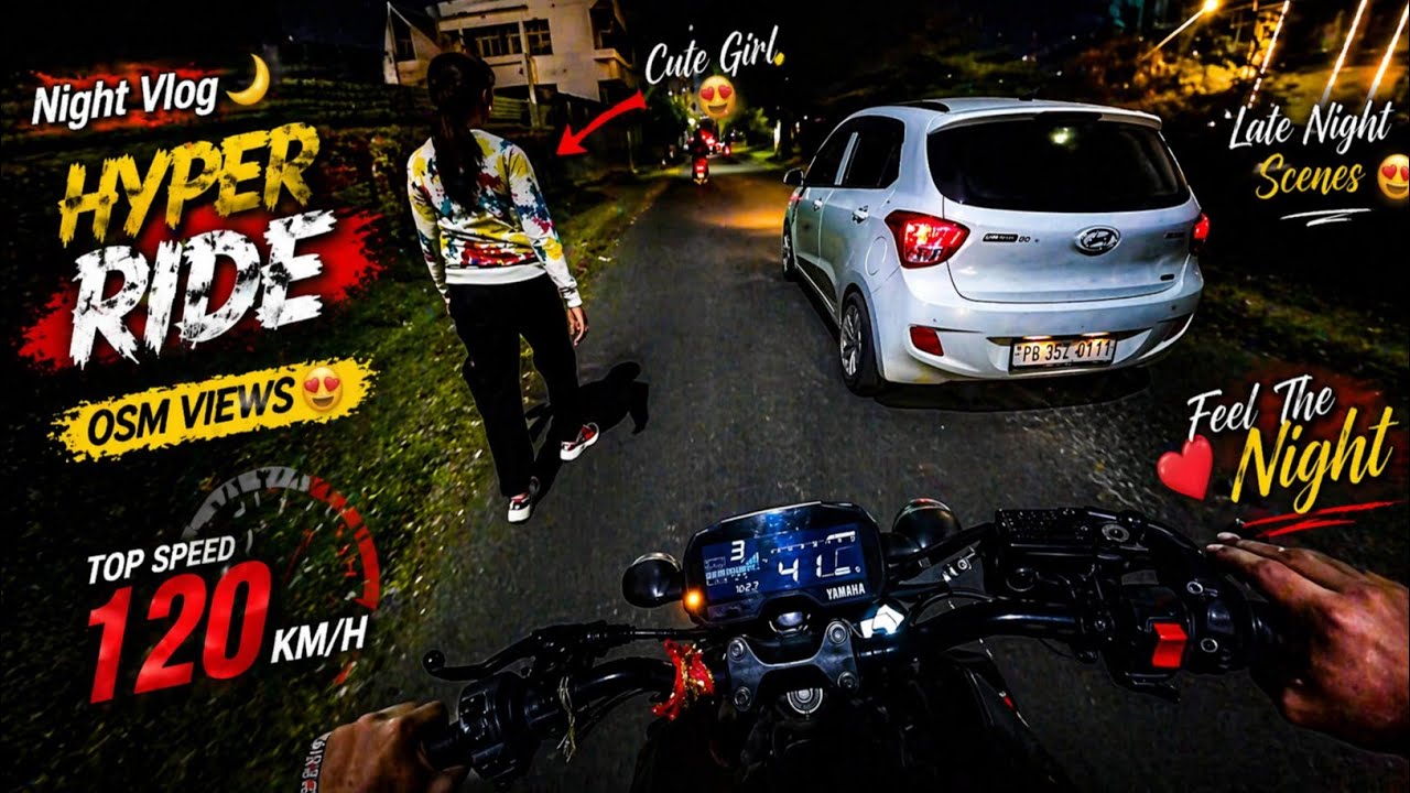 MT15 Night Ride 😈🔥| Jammu Night Hyper Ride 😲 #bikerider #viralvideo