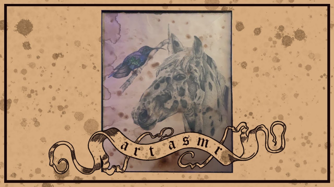 ART ASMR (No Talking) - Hummingbird & Horse Illustration