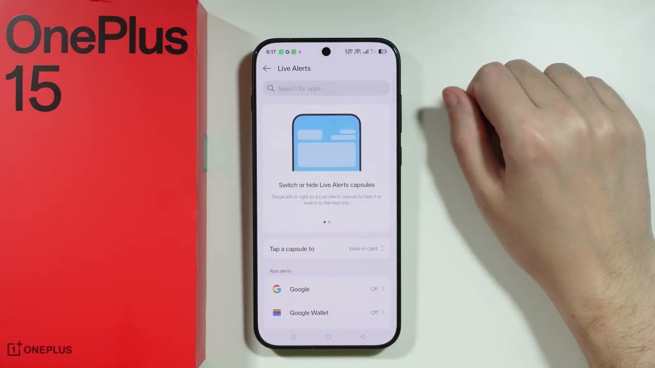 OnePlus 15: как включить/выключить динамический остров (используйте живые оповещения)