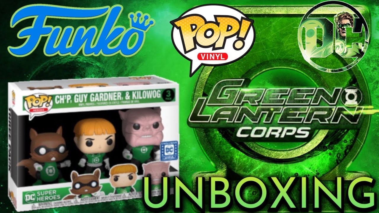Green Lantern 3 Pack - Funko Pop Unboxing (Ch&rsquo;P, Guy Gardner, & Kilowog)