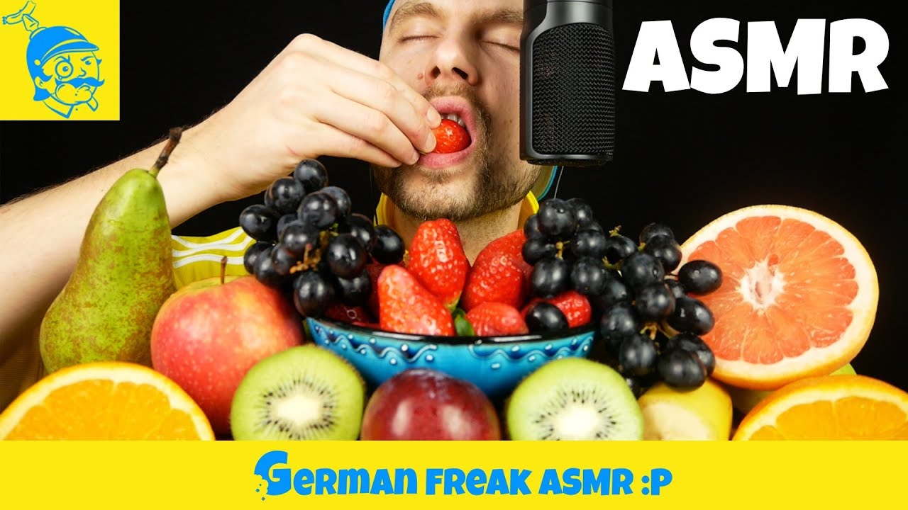 Sweet ASMR Fruit Party 🍇🍏🍓 #asmr #mukbang