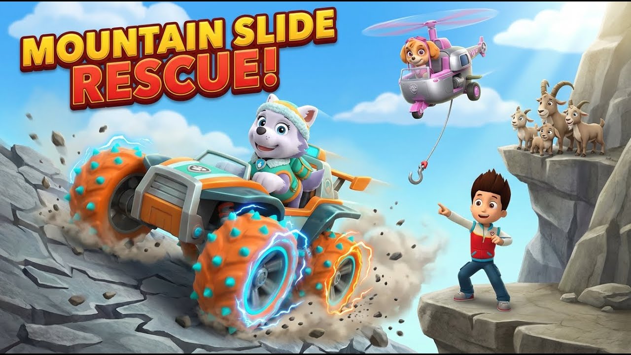 PAW Patrol: Rescue Wheels – The Slippery Shale Slide! 🐐🏔️ | Everest’s Spiked Tire Mountain Rescue!