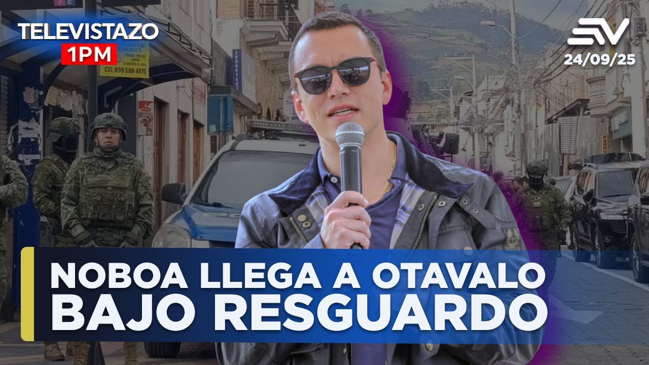 Daniel Noboa y su gabinete recorren Otavalo en caravana en medio del paro | Televistazo 1PM #ENVIVO🔴