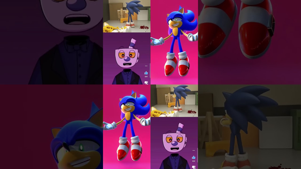 Sonic Evil Cuphead Kill the Devil vs Original #funnyshorts #sonic #sonicmovie