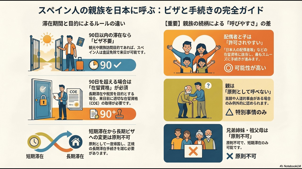 スペイン人の親族を日本に呼ぶには？必要な手続き・ビザ完全ガイド