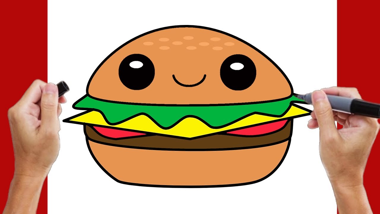Como desenhar um Lanche Kawaii