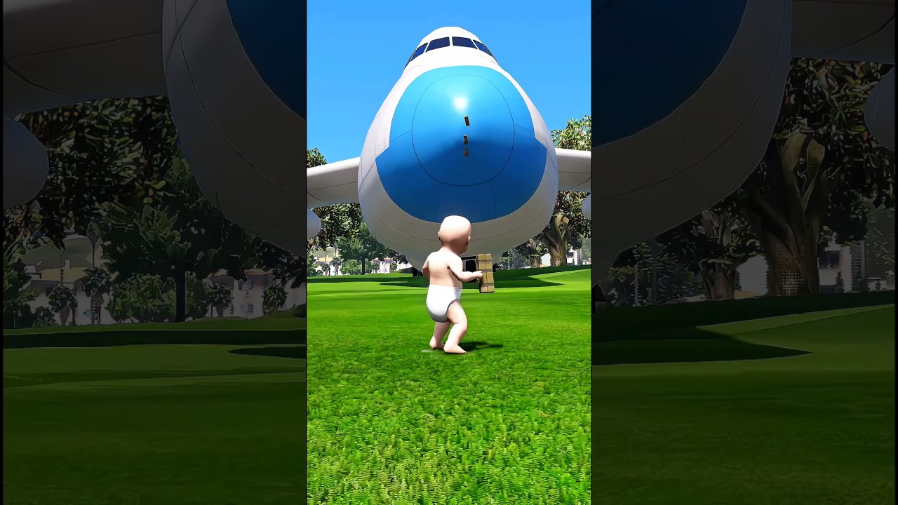 GTA V : BABY DUSTROY CARGO PLAIN 3😭#shorts