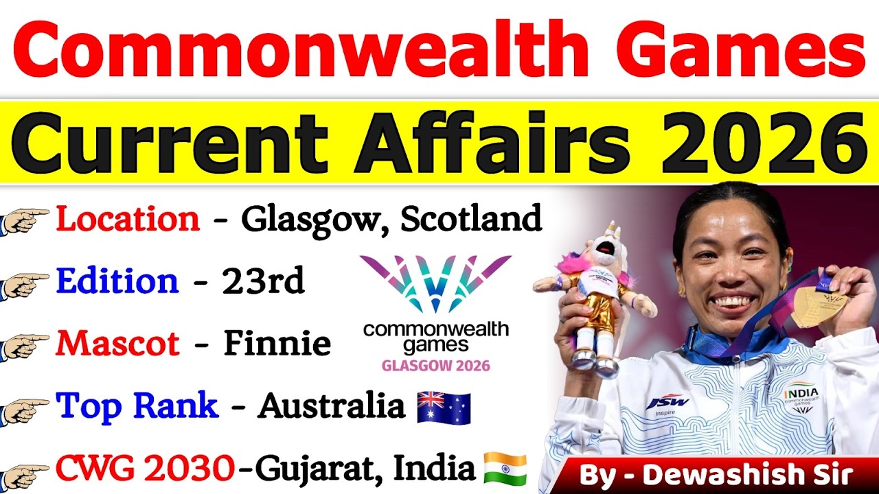 🏆 Commonwealth Games 2026 | Complete Current Affairs | 100% Expected Questions | Sports GK