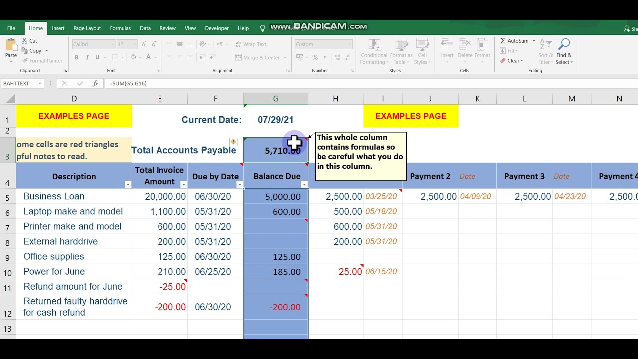 accounts Payable Ledger in Excel | how to create an account payable ledger in excel