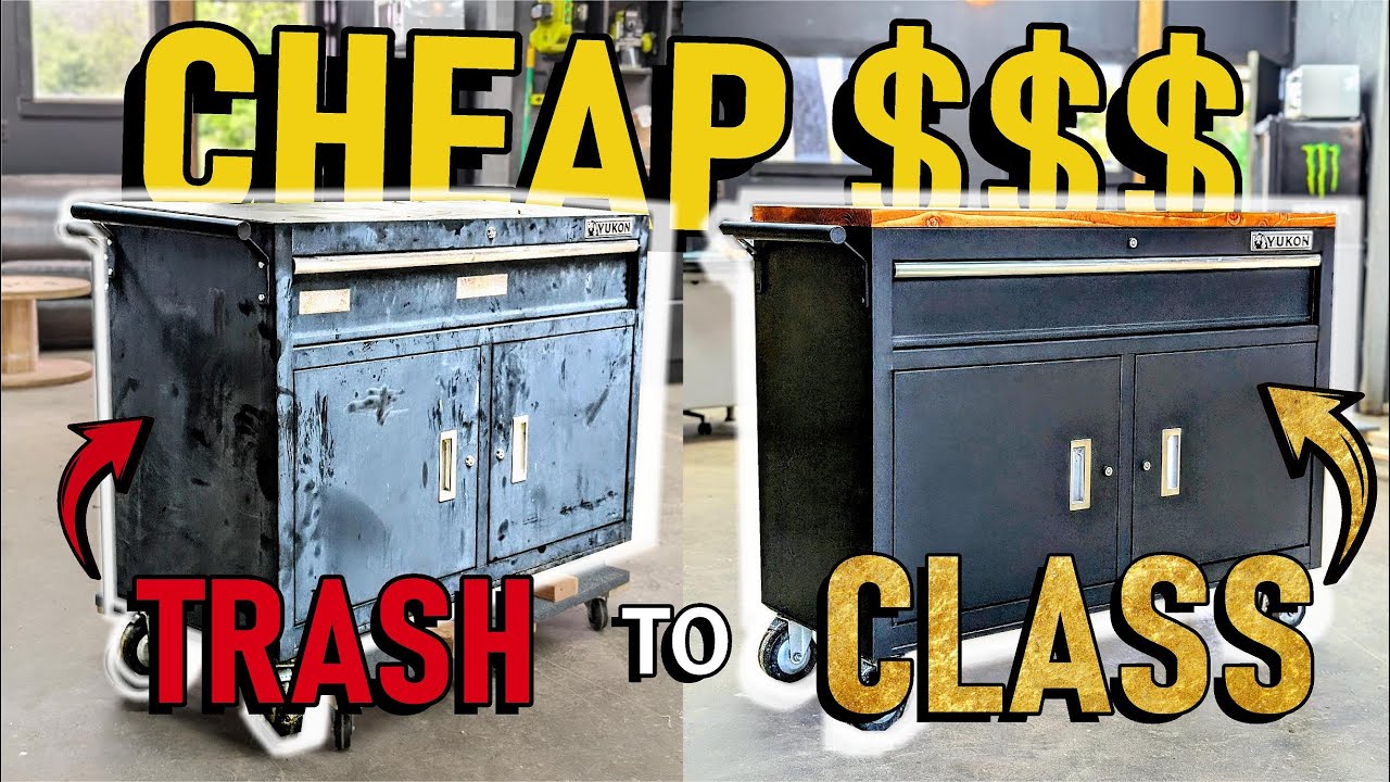 LOW BUCK Tool Box Restoration // Butcher Block Top // Tool Chest Rehab // Woodworking //BlackHouseCo