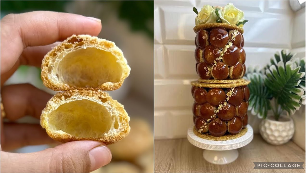 عجينة الشو بطريقة المحترفين وكيفية تحضير بياس مونتي بلانوقاتين | pièce montée,croquembouche