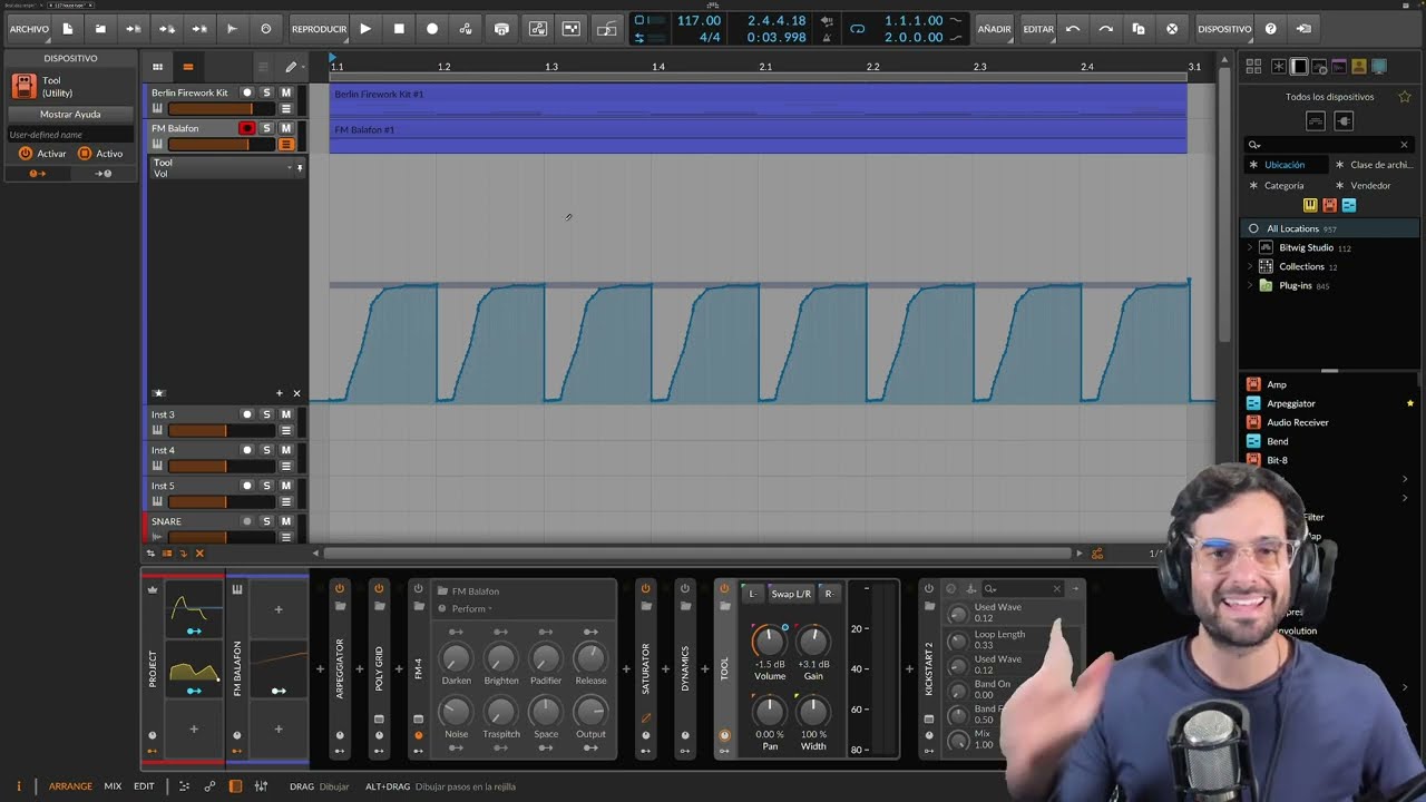 Cómo hacer sidechain y ducking de forma NATIVA en Bitwig Studio 5