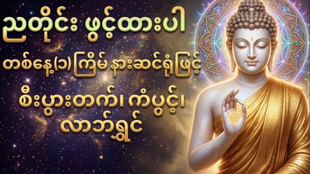 🙏🌕ညအိပ်ညတာ ဘေးကင်း စီးပွားတက်၊ လာဘ်ပွင့်၊ လိုသူများ နေ့စဉ် ဖွင့်ထားရန် တရားတော်