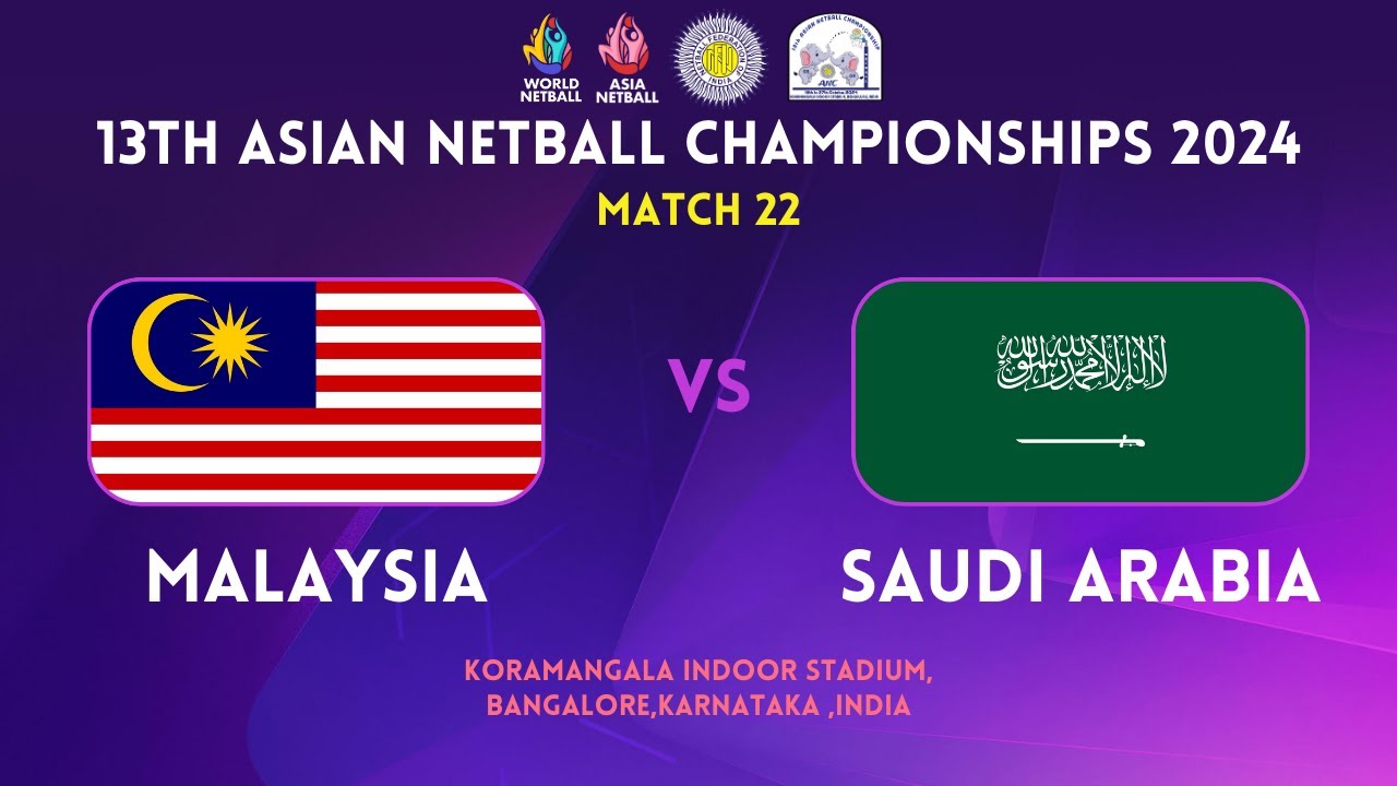 MALAYSIA vs. SAUDI ARABIA | GROUP A | 13TH ASIAN NETBALL CHAMPIONSHIPS 2024 | BENGALURU | INDIA