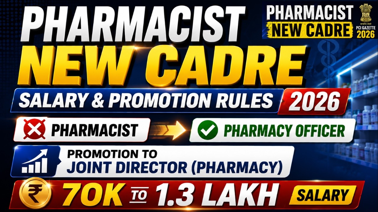 Pharmacist❌ Pharmacy Officer✅ Group-B Gazetted Level-8 Salary | Pharmacist New Cadre 2026