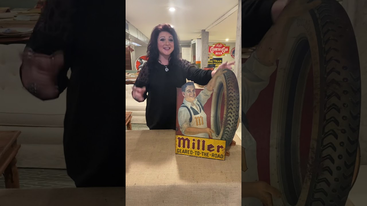 RARE Advertising sign selling at auction! Auctioneer Christie Hatman describes.