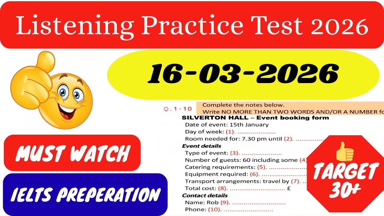 IELTS LISTENING TEST 2026 | IELTS LISTENING PRACTICE TEST WITH ANSWERS 2026