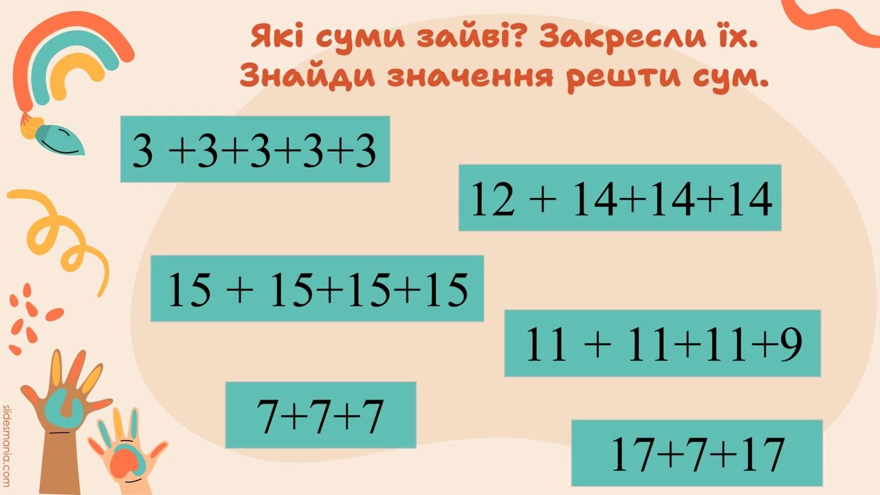Множник. Добуток. Знайомимось з арифметичною дією множення.Відеоурок.