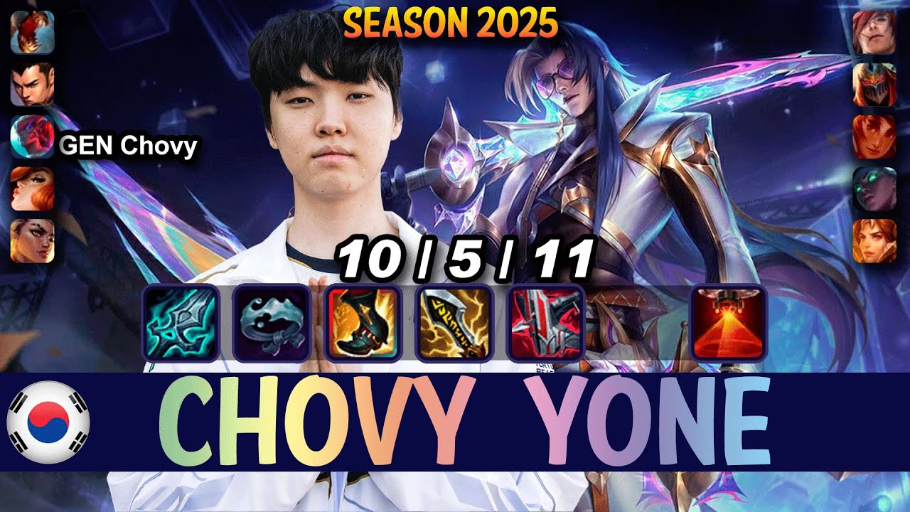 GEN Chovy YONE vs TALIYAH Mid - Patch 25.15 KR Ranked | lolrec