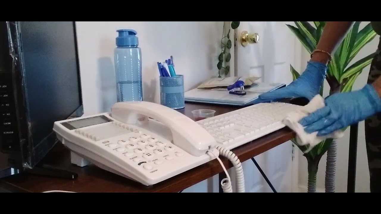 🧽ASMR CLEANING OFFICE DESK |WIPING |WATERSOUNDS 💦 #asmr#cleaning #subscribe❤