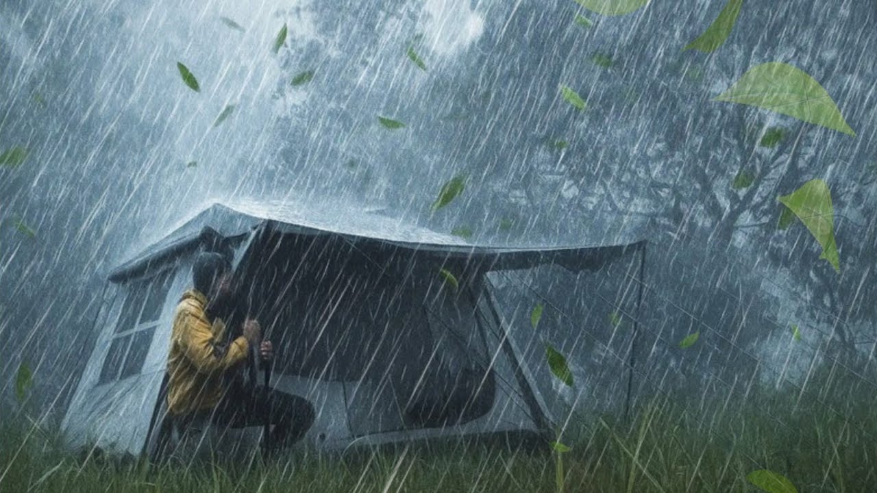 CRAZIEST BRUTAL STORM ATTACKS‼️TRYING TO SET UP A TENT IN THE MIDST OF BAD WEATHER⛈️