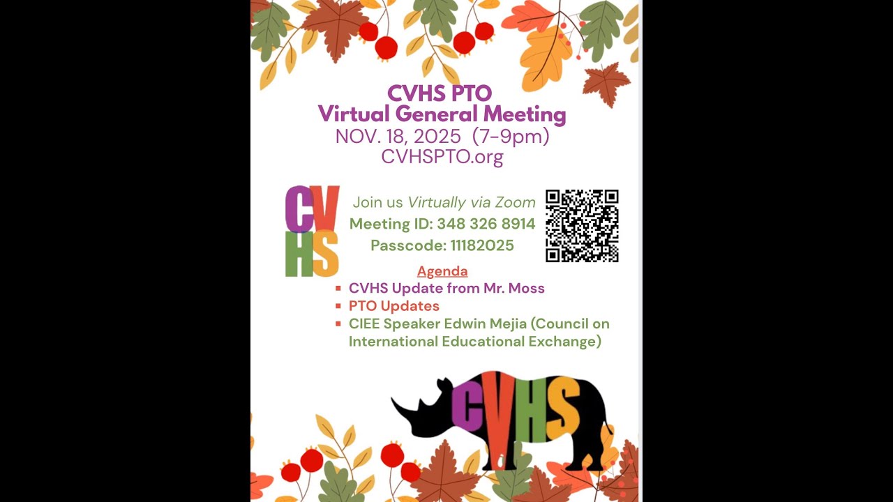 CVHS PTO November 2025 General Meeting