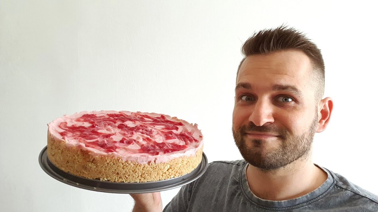 Nepečený Malinový cheesecake  len zo 6 ingrediencii [ Oteckovo ]
